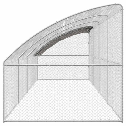 KLATKA DLA KUR SREBRNY 800X 200X 198.5CM STAL GALWANIZOWANA