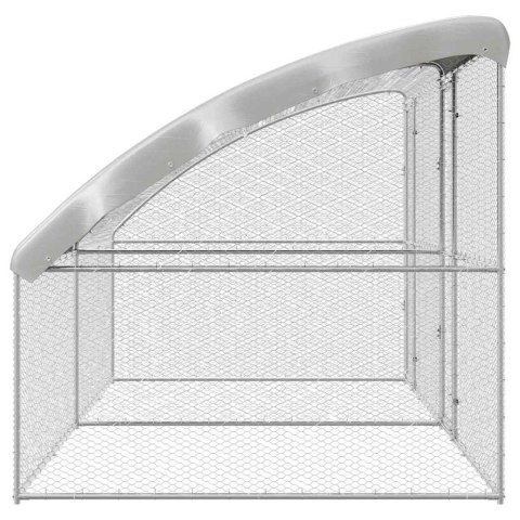 KLATKA DLA KUR SREBRNY 400X 200X 198.5CM STAL GALWANIZOWANA