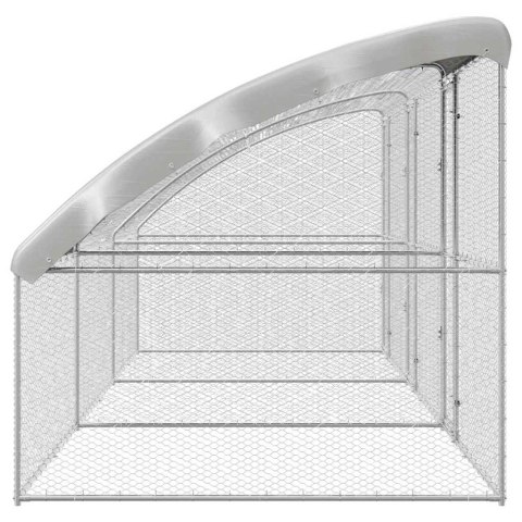 KLATKA DLA KUR SREBRNY 600X 200X 198.5CM STAL GALWANIZOWANA