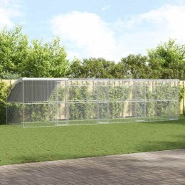 KLATKA DLA KUR SREBRNY 800X 200X 198.5CM STAL GALWANIZOWANA