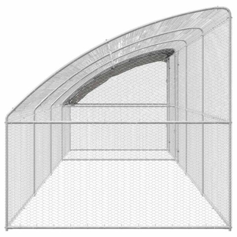 KLATKA DLA KUR SREBRNY 800X 200X 198.5CM STAL GALWANIZOWANA