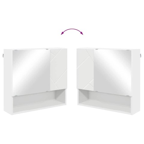 ZESTAW MEBLI ŁAZIENKOWYCH Z LUSTREM 5 PCS BIAŁY 61X35X64CM