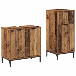 ZESTAW MEBLI ŁAZIENKOWYCH 2 SZT. STARE DREWNO 39.5X36X88CM