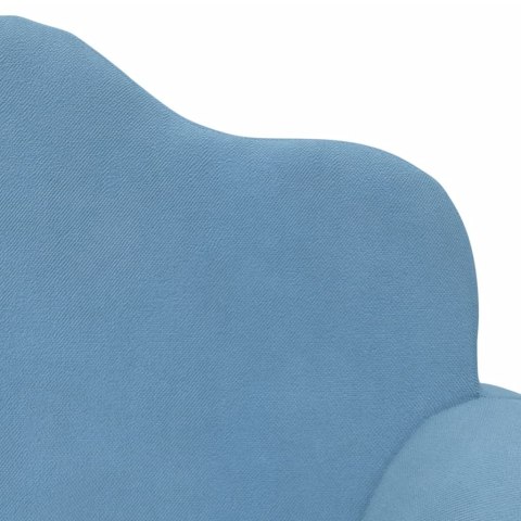 2-OS. SOFA DLA DZIECI ROZKŁADANA NIEBIESKA MIĘKKI PLUSZ