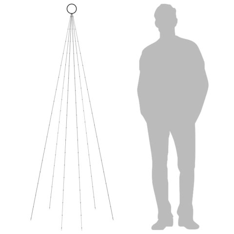 CHOINKA DO MONTAŻU NA MASZCIE 108 CIEPŁYCH BIAŁYCH LED 180CM