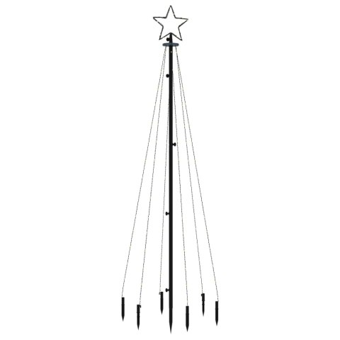 CHOINKA Z KOŁKIEM GRUNTOWYM 108 ZIMNYCH BIAŁYCH LED 180CM