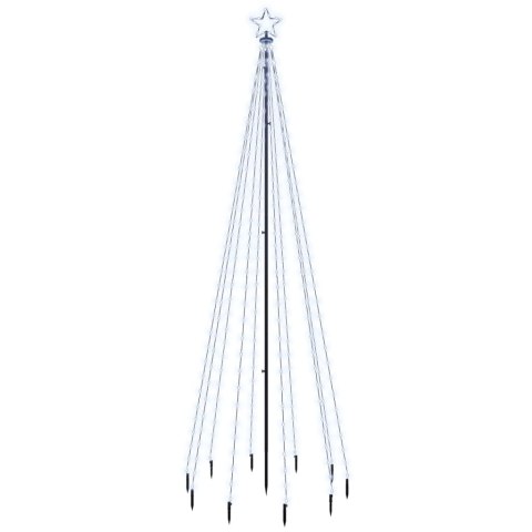 CHOINKA Z KOŁKIEM GRUNTOWYM 310 ZIMNYCH BIAŁYCH LED 300CM