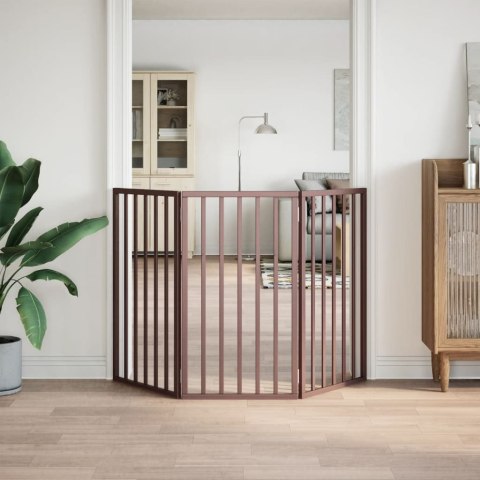 SKŁADANA BRAMKA DLA PSA 3 PANELE BRĄZ 150CM