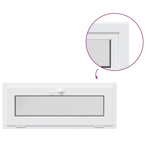 OKNO PIWNICZNE "RISOR" 110X40CM UCHYLNE 2 SZYBY BIAŁE