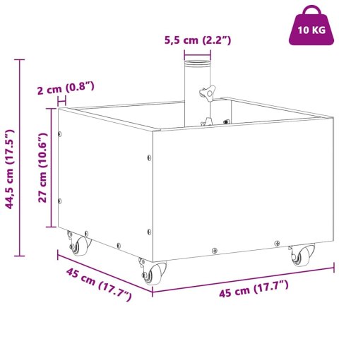 PODSTAWA PARASOLOWA Z DONICĄ BIAŁY 45X 45X 45CM STAL