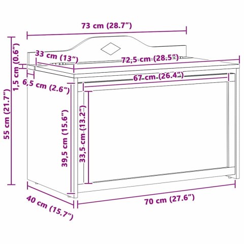 PUDEŁKO SKRZYNIA NA ZABAWKI BIAŁA 73X 33X 55CM