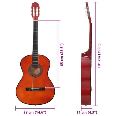 GITARA KLASYCZNA DLA POCZĄTKUJĄCYCH 4/4 39" DREWNO LIPOWE