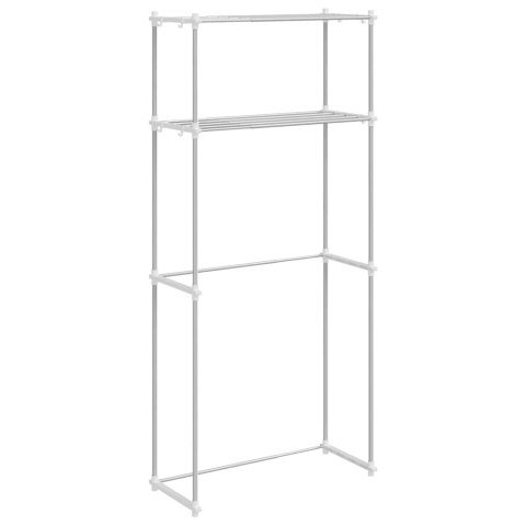 PÓŁKA NA PRALKĘ Z PÓŁKĄ BIAŁA 63X27X136CM ALUMINIUM