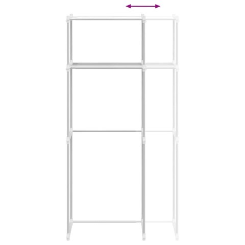 PÓŁKA NA PRALKĘ Z PÓŁKĄ BIAŁA 63X27X136CM ALUMINIUM