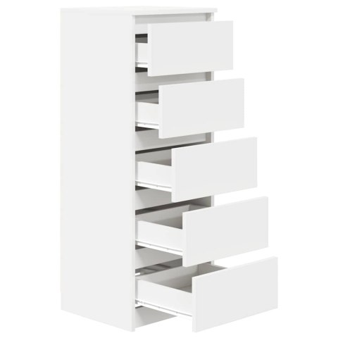 KOMODA Z SZUFLADAMI BIAŁA 37,5X35X99CM DREWNO KLEJONE