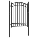 FURTKA OGRODZENIOWA Z ŁUKIEM STALOWA 100X125CM CZARNA