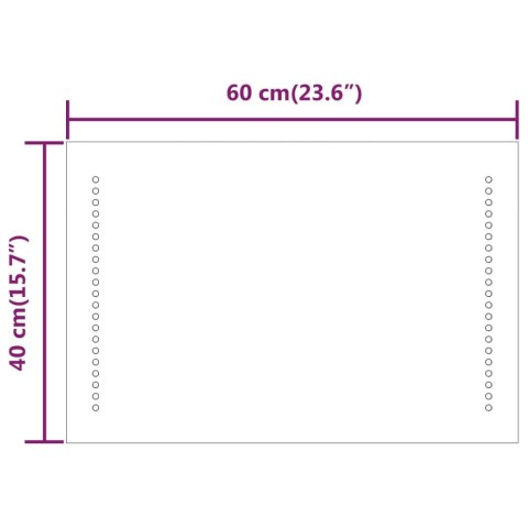 LUSTRO ŁAZIENKOWE Z LED 40X60CM