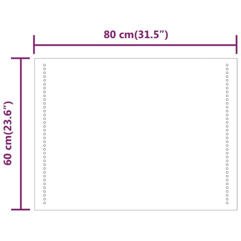 LUSTRO ŁAZIENKOWE Z LED 60X80CM