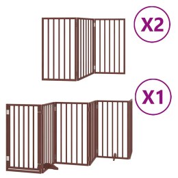 SKŁADANA BRAMKA DLA PSA Z DRZWIAMI 12 PANELI BRĄZOWA 600CM