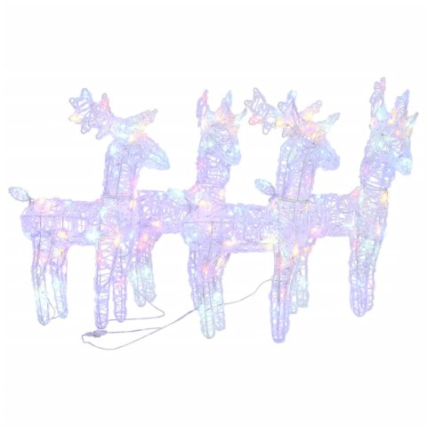 ŚWIĄTECZNE RENIFERY 4 SZT. 160 WIELOKOLOROWYCH LED AKRYL