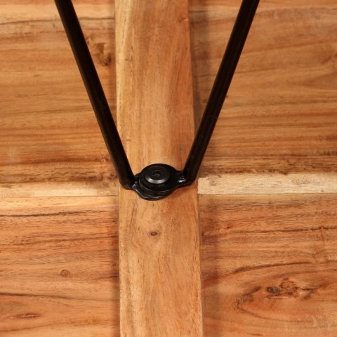 ZESTAW 3 MEBLI BAROWYCH LITE DREWNO AKACJOWE SKÓRA RETRO VINTAGE