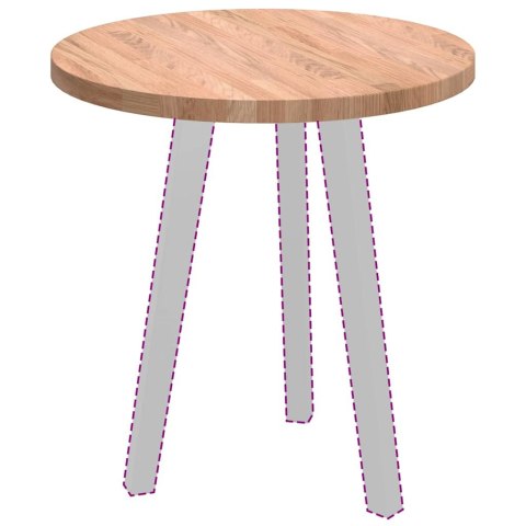 BLAT STOŁU JASNOBRĄZOWY ŚR. 50X2.5CM SOLIDNE DREWNO DĘBOWE