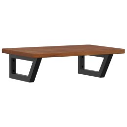 PÓŁKA ŚCIENNA POD UMYWALKĘ STAL I LITE DREWNO DĘBOWE