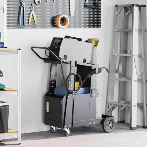 WÓZEK SPAWALNICZY CZARNY 90X46X96CM STAL