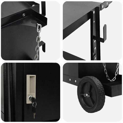 WÓZEK SPAWALNICZY CZARNY 90X46X96CM STAL