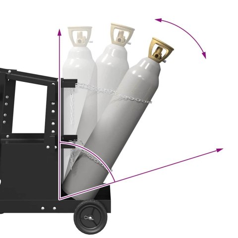 WÓZEK SPAWALNICZY CZARNY 90X46X96CM STAL