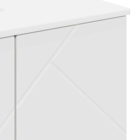 ZESTAW MEBLI ŁAZIENKOWYCH Z LUSTREM 3 SZT. BIAŁY 61X35X64CM