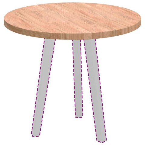 BLAT STOŁU JASNOBRĄZOWY ŚR. 60X2.5CM SOLIDNE DREWNO DĘBOWE