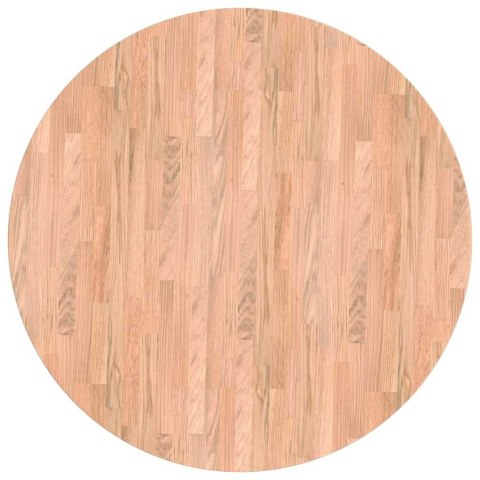 BLAT STOŁU JASNOBRĄZOWY ŚR. 80X2.5CM SOLIDNE DREWNO DĘBOWE