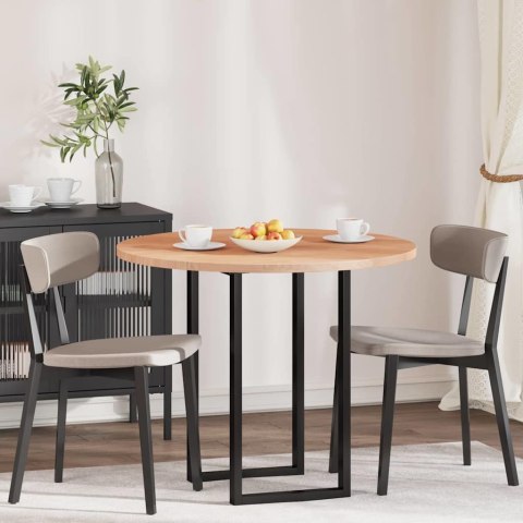 BLAT STOŁU JASNOBRĄZOWY ŚR. 90X2.5CM SOLIDNE DREWNO DĘBOWE