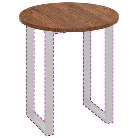 BLAT STOŁU CIEMNOBRĄZOWY ŚR. 70X2.5CM SOLIDNE DREWNO DĘBOWE