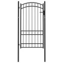 FURTKA OGRODZENIOWA Z ŁUKIEM STALOWA 100X175CM CZARNA