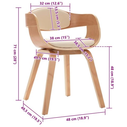 KRZESŁA STOŁOWE 2 SZT. GIĘTE DREWNO I SZTUCZNA SKÓRA