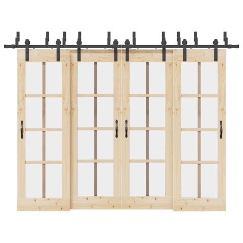 SYSTEM DO MONTAŻU DRZWI PRZESUWNYCH 305CM STAL CZARNY