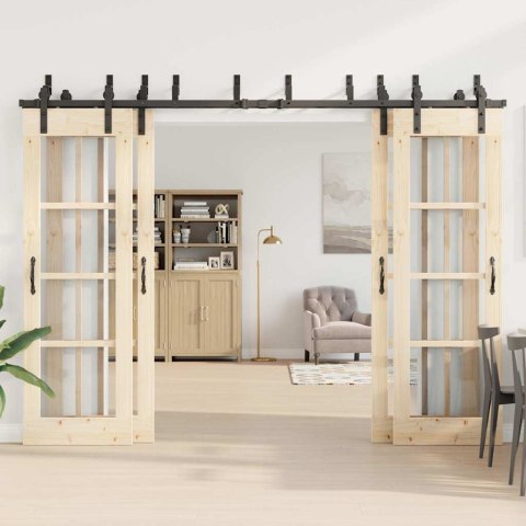 SYSTEM DO MONTAŻU DRZWI PRZESUWNYCH 305CM STAL CZARNY