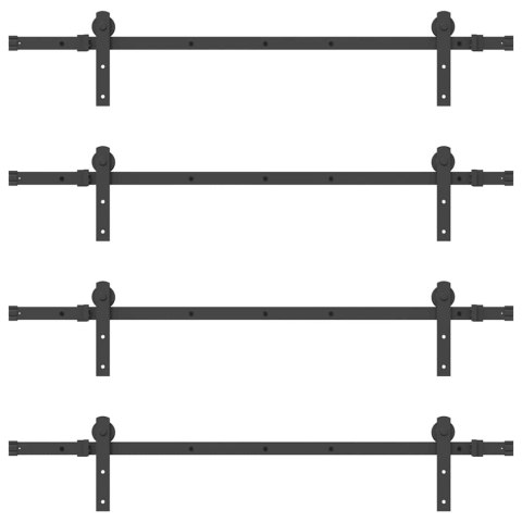 SYSTEM DO MONTAŻU DRZWI PRZESUWNYCH 305CM STAL CZARNY