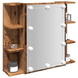 SZAFKA LUSTRZANA Z DIODAMI LED STARE DREWNO 70X16,5X60CM
