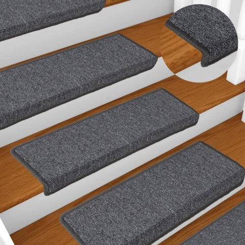 MATY NA SCHODY 15 SZT. 65X21X4CM CIEMNOSZARY PROSTOKĄTNY BRZEG