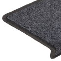 MATY NA SCHODY 15 SZT. 65X21X4CM CIEMNOSZARY PROSTOKĄTNY BRZEG