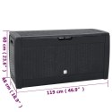 SKRZYNIA OGRODOWA ANTRACYTOWA 119X48X60CM POLIPROPYLEN