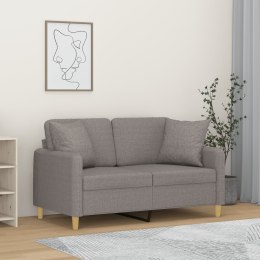 2-OSOBOWA SOFA Z PODUSZKAMI JASNOSZARA 120CM TKANINA