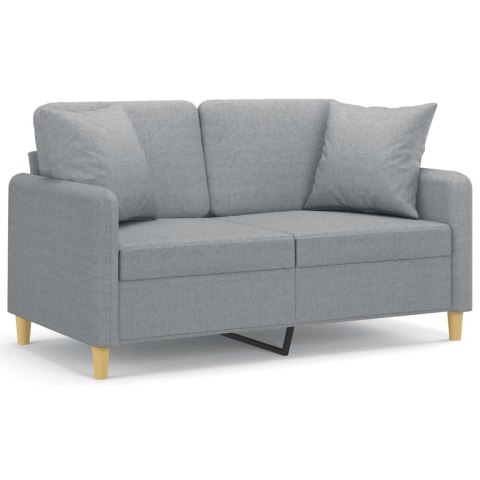 2-OSOBOWA SOFA Z PODUSZKAMI JASNOSZARA 120CM TKANINA