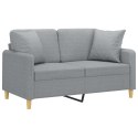 2-OSOBOWA SOFA Z PODUSZKAMI JASNOSZARA 120CM TKANINA