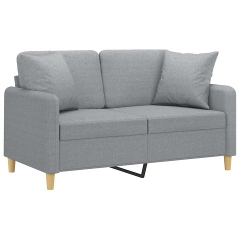 2-OSOBOWA SOFA Z PODUSZKAMI JASNOSZARA 120CM TKANINA