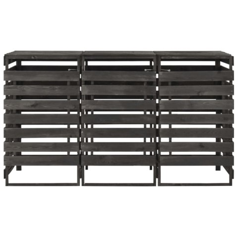 OSŁONA NA 3 KOSZE NA ŚMIECI 210X75X121CM MALOWANA SOSNA