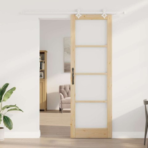 DRZWI PRZESUWANE BRĄZOWY 78X232CM DREWNO I METAL